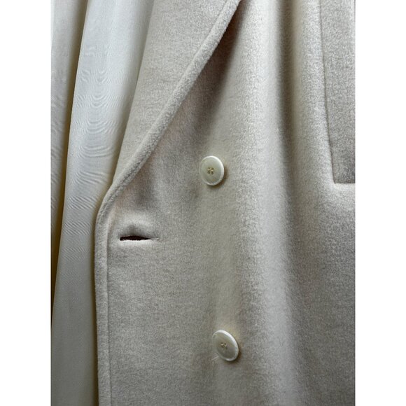 Vtg Forecaster of Boston Wool Coat Womens Size 8 Ivory Double Breasted Old Money - Picture 10 of 16